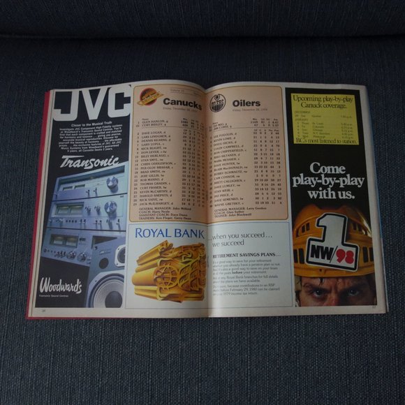Vintage Vancouver Canucks vs Edmonton Oilers Friday December 28 1979 Program - Picture 12 of 16